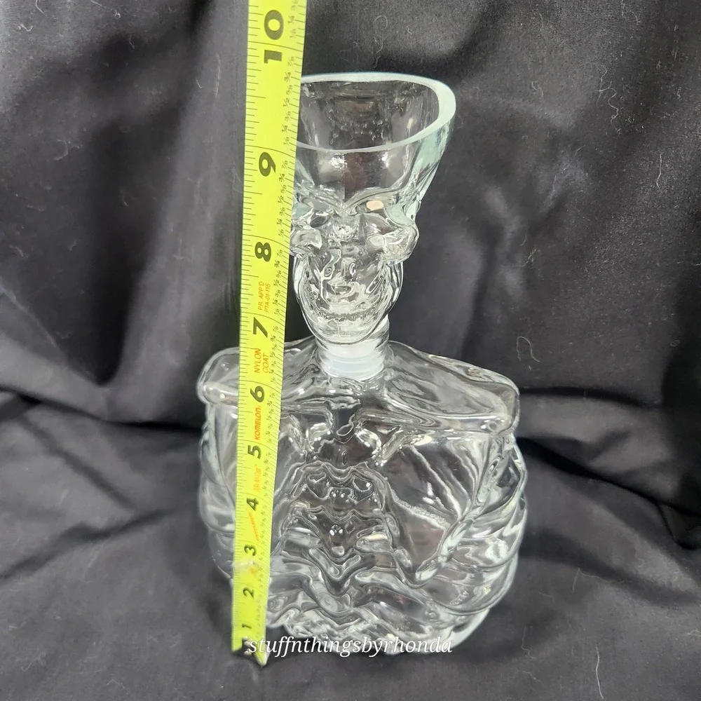 Godinger Skeleton Skull Clear Liquor Whiskey‎ Decanter Halloween Bar Drink Décor